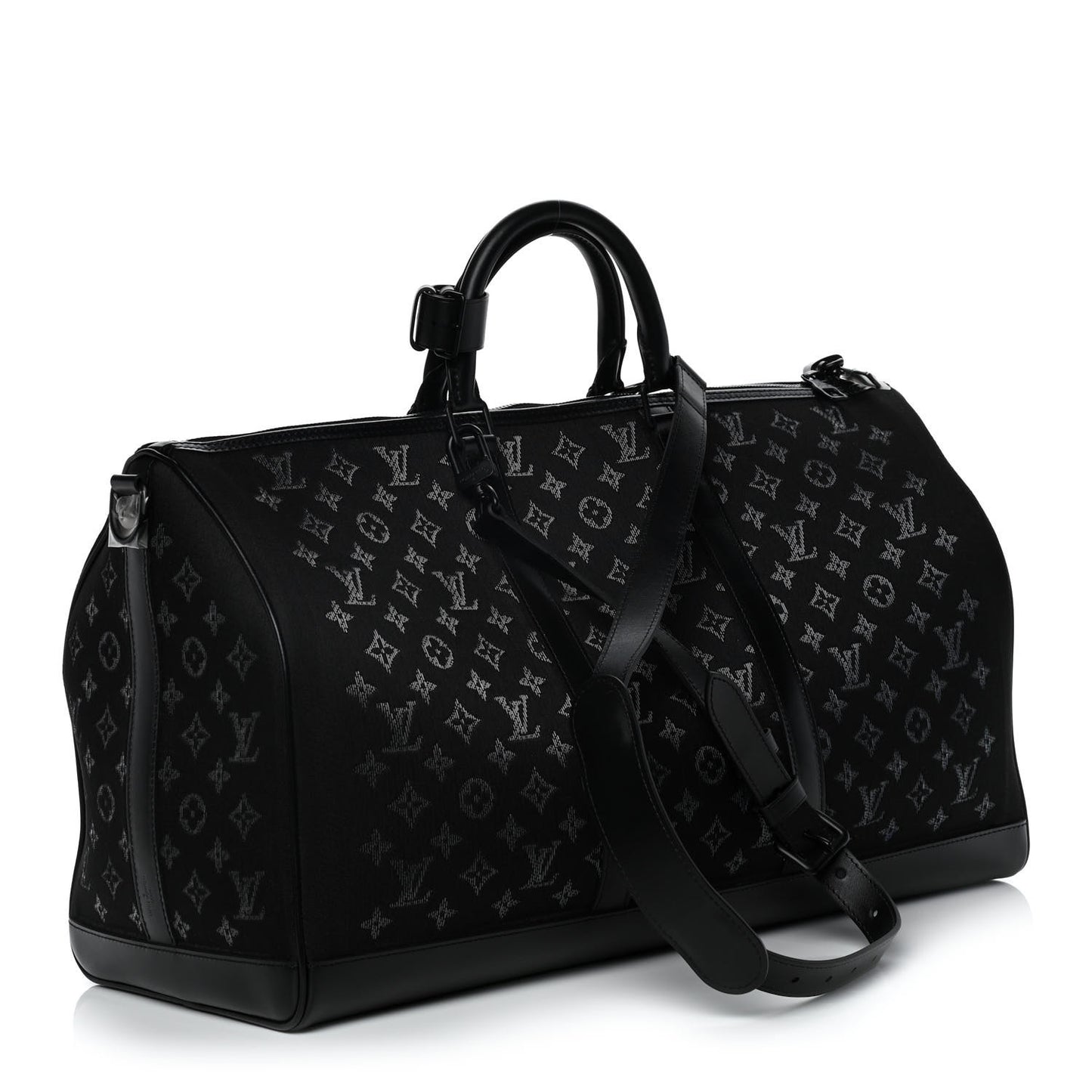 Jacquard Monogram Light Up Keepall Bandouliere 50 Black