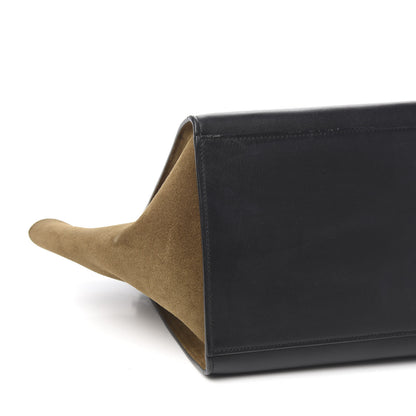 Celine Smooth Calfskin Suede Medium Tri-Color Trapeze Cream Black Brown 9 of 11
