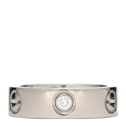 Cartier 18K White Gold 3 Diamond 5.5mm LOVE Ring 52 6 1 of 10