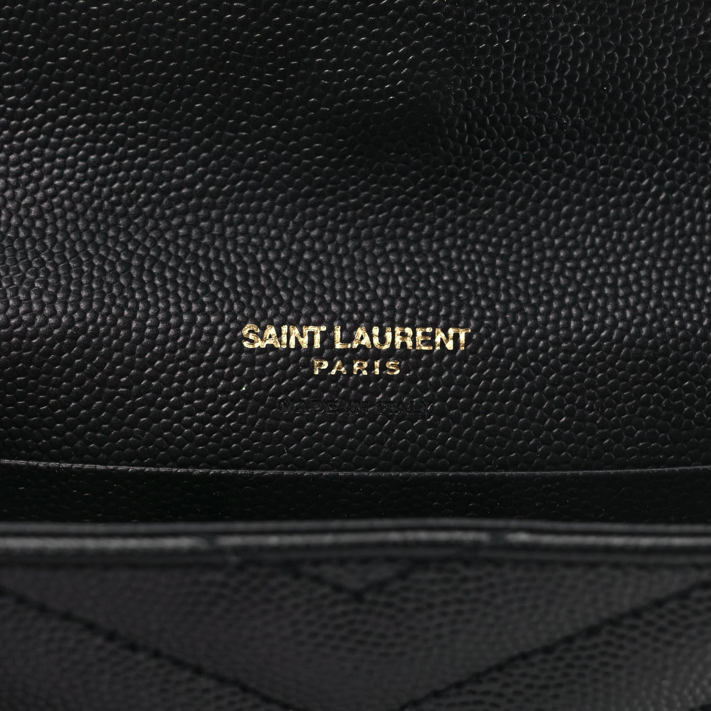 Grain De Poudre Matelasse Chevron Small Monogram Envelope Wallet Black