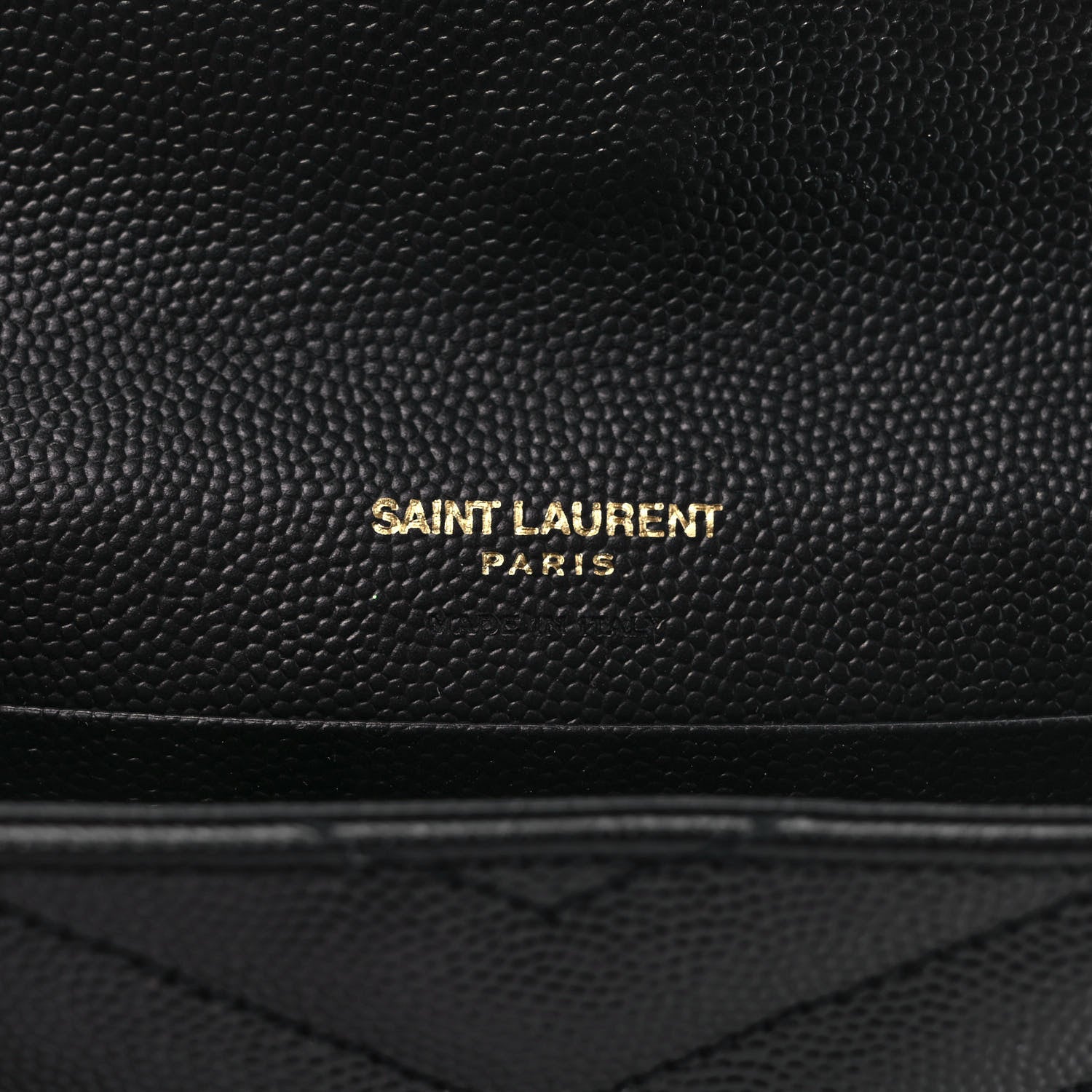 Saint Laurent Grain De Poudre Matelasse Chevron Small Monogram Envelope Wallet Black 6 of 6