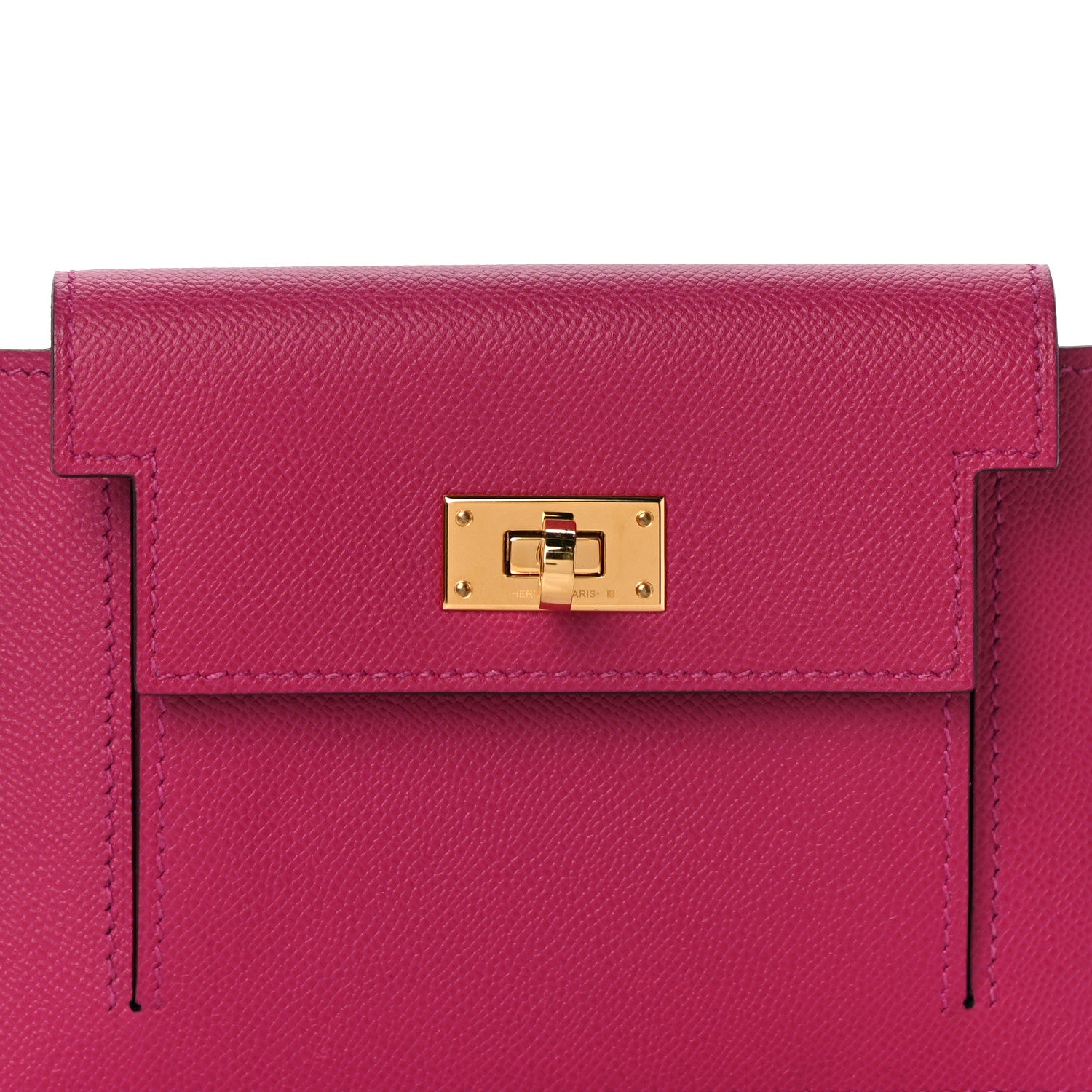 Hermes Madame Calfskin Kelly Pocket Compact Wallet Rose Pourpre 8 of 11