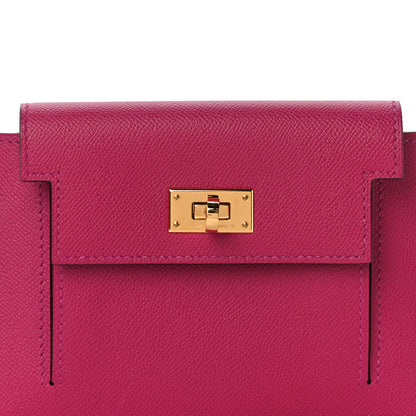 Hermes Madame Calfskin Kelly Pocket Compact Wallet Rose Pourpre 8 of 11