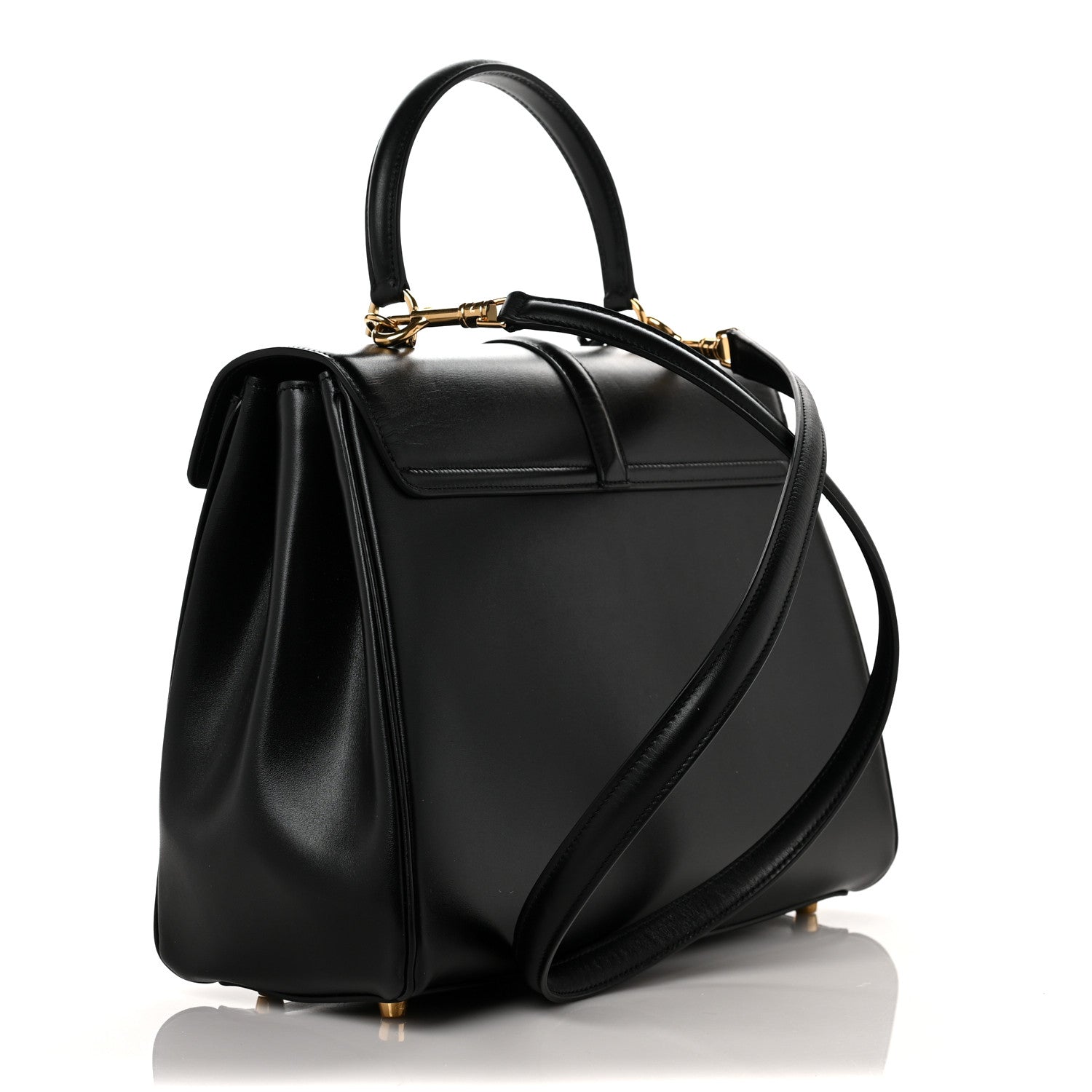 Celine Satinated Calfskin Medium 16 Top Handle Bag Black 3 of 12