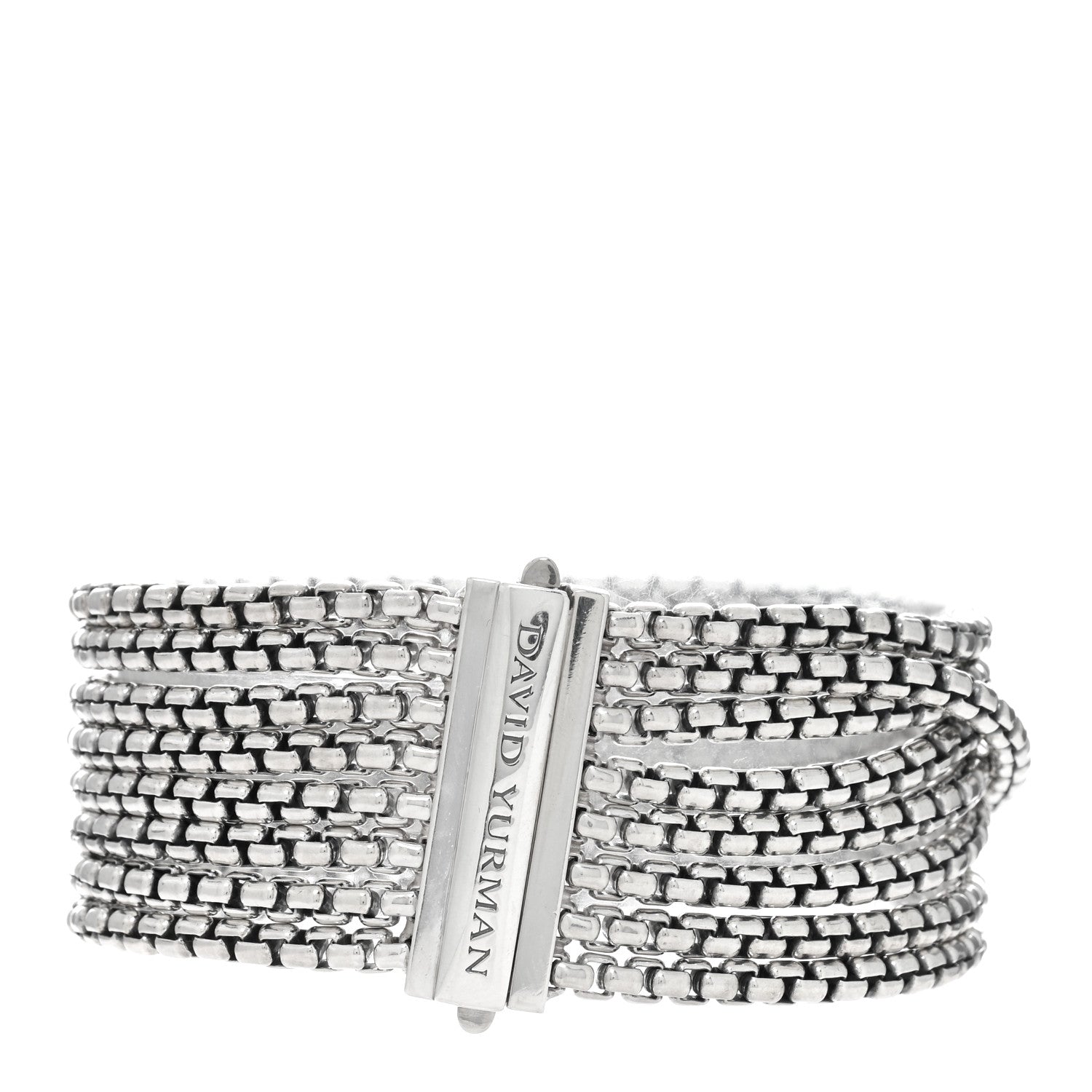 David Yurman Sterling Silver 8 Row Box Chain Bracelet 2 of 3