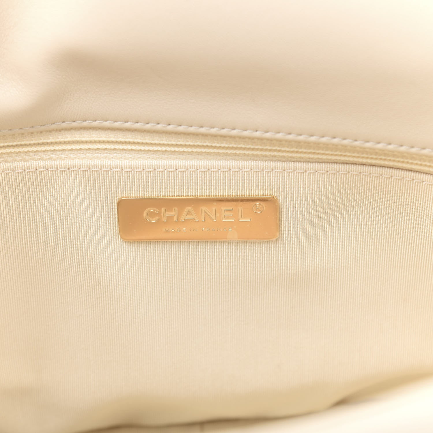 Chanel Lambskin Quilted Large 19 Flap Beige 6 of 11