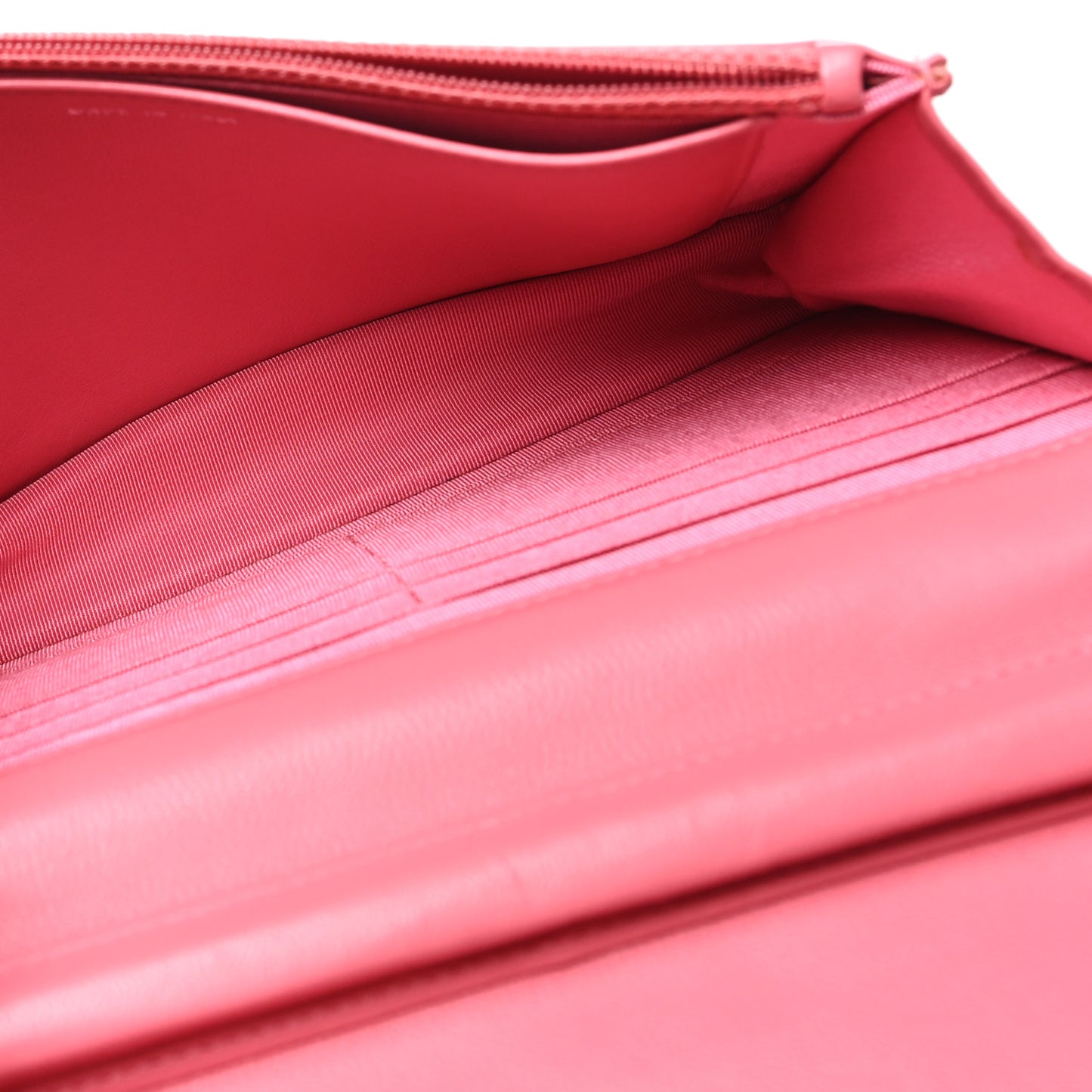 Lambskin Quilted Wallet On Chain WOC Pink