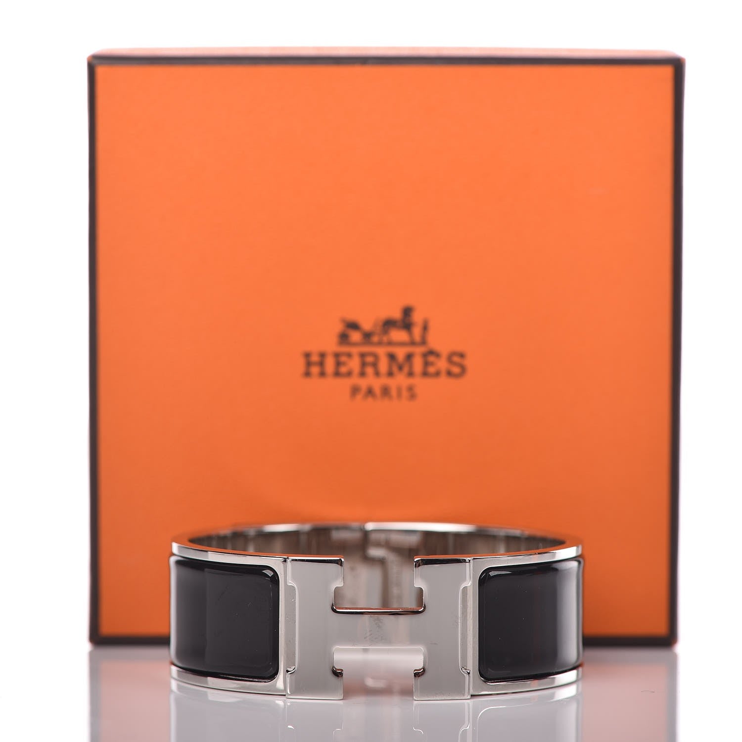 Hermes Enamel Wide Clic Clac H Bracelet PM Black 6 of 6