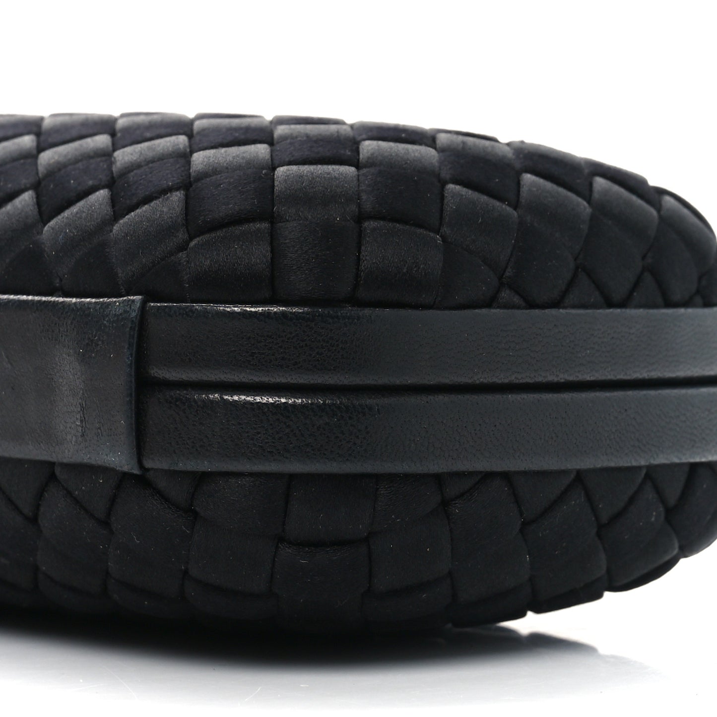Satin Intreccio Impero Knot Clutch Black