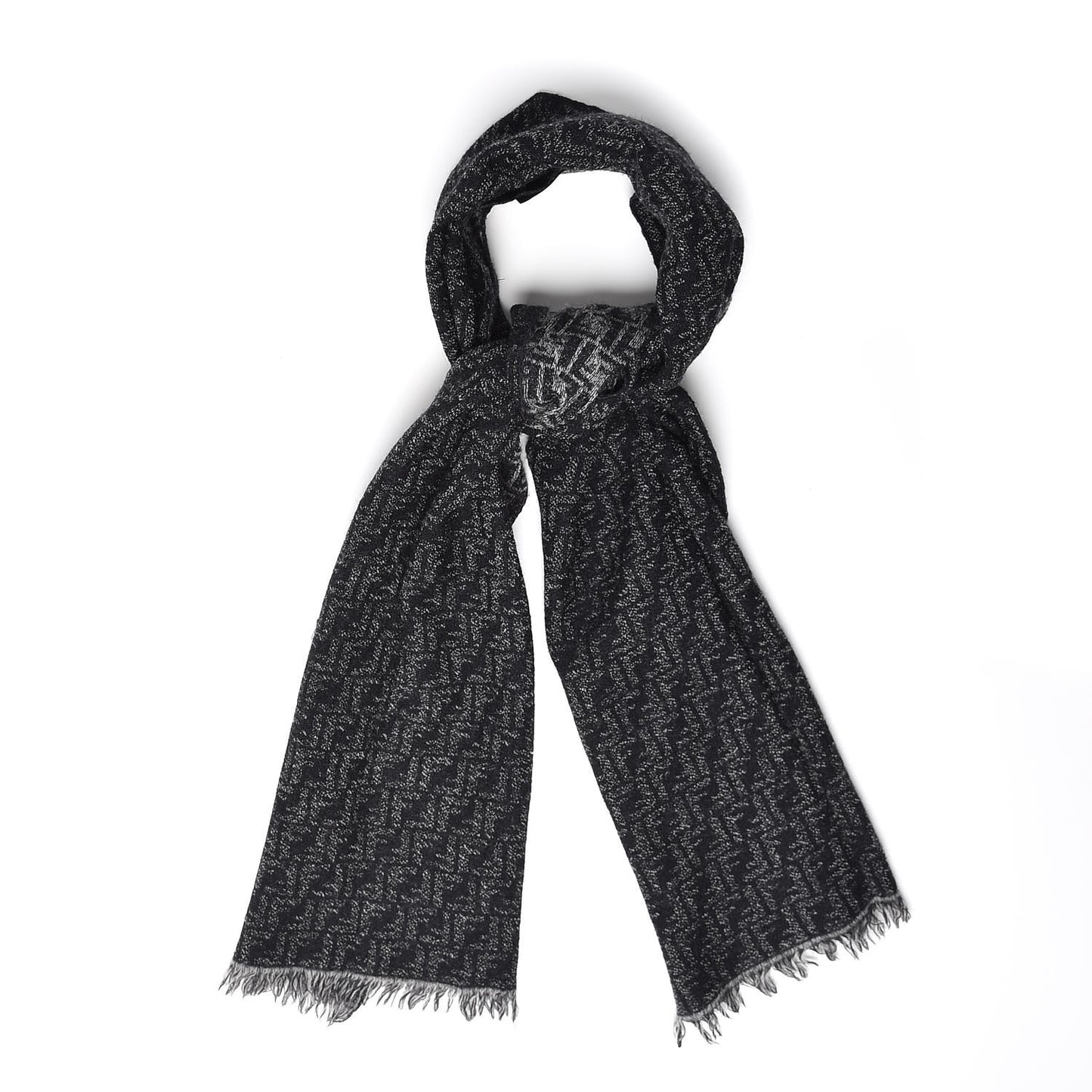 Wool FF Scarf Grey Black