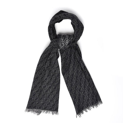 Fendi Wool FF Scarf Grey Black 1 of 8