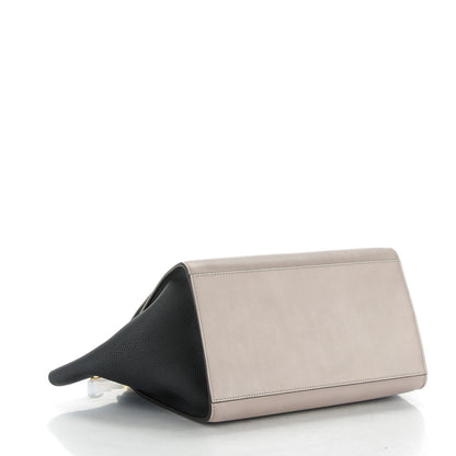 Celine Sleek Calfskin Small Tri-Color Trapeze Dark Blue 4 of 7