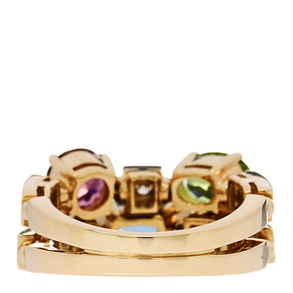 Bulgari 18K Yellow Gold Diamond Multi Gemstone Allegra Ring 52 6 3 of 5