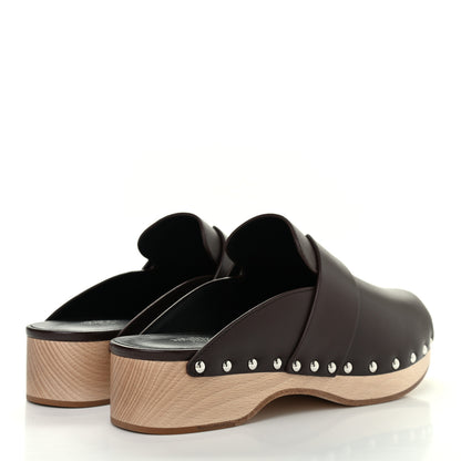 Hermes Calfskin Calya Mules 38 Cafe 4 of 8