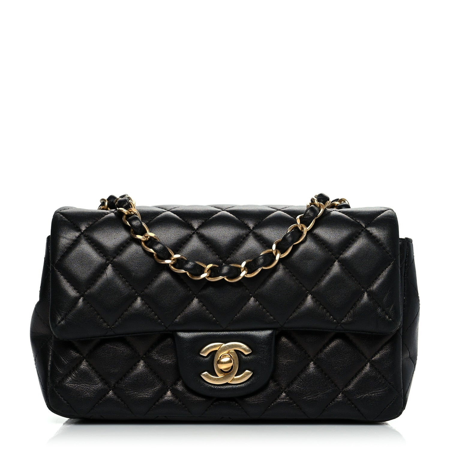 Chanel Lambskin Quilted Mini Rectangular Flap Black 1 of 13