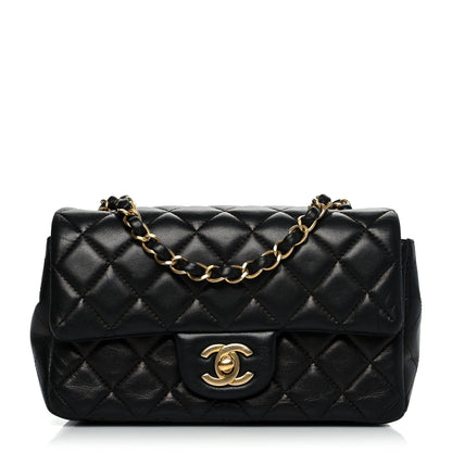 Chanel Lambskin Quilted Mini Rectangular Flap Black 1 of 13