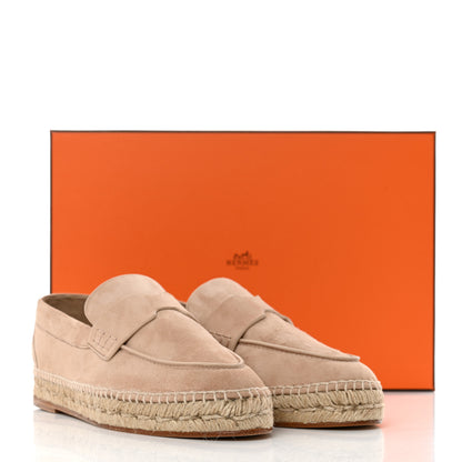 Hermes Suede Calfskin Womens Trip Espadrilles 37 Bois de Santal 9 of 9