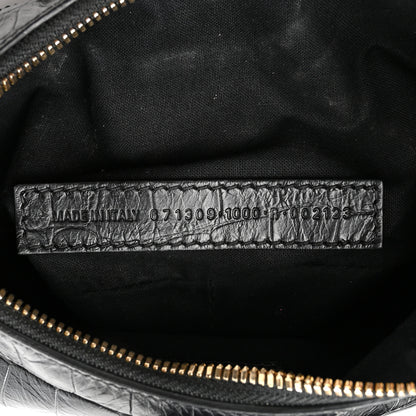 Balenciaga Extra Supple Calfskin Crocodile Embossed Le Cagole Shoulder Bag XS Black 7 of 13