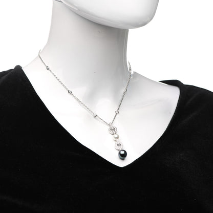 Cartier 18K White Gold Diamond Tahitian Pearl Himalia Drop Pendant Necklace 2 of 5
