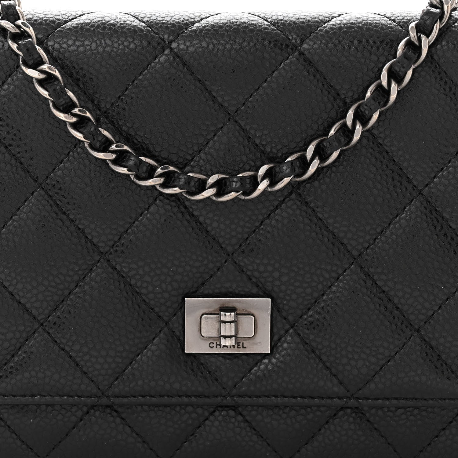Chanel Caviar Quilted Reissue Wallet On Chain WOC Black 9 of 12