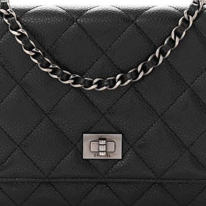 Chanel Caviar Quilted Reissue Wallet On Chain WOC Black 9 of 12