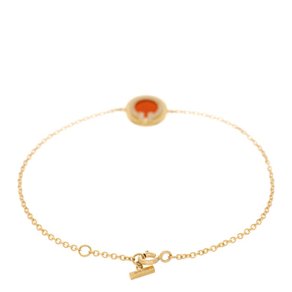 Tiffany 18K Yellow Gold Diamond Carnelian T Circle Bracelet 3 of 5
