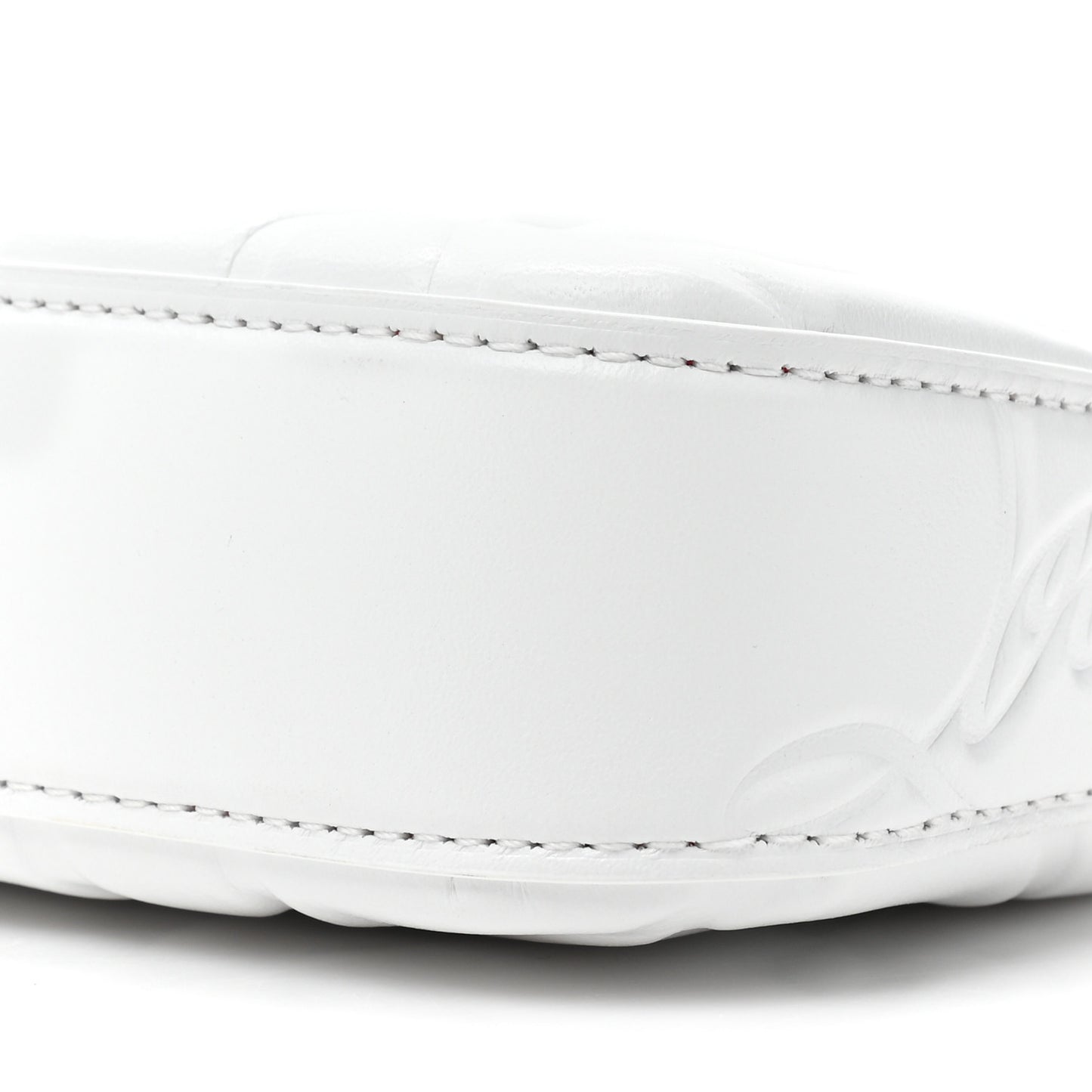 Lambskin Embossed Loubila Shoulder Bag White