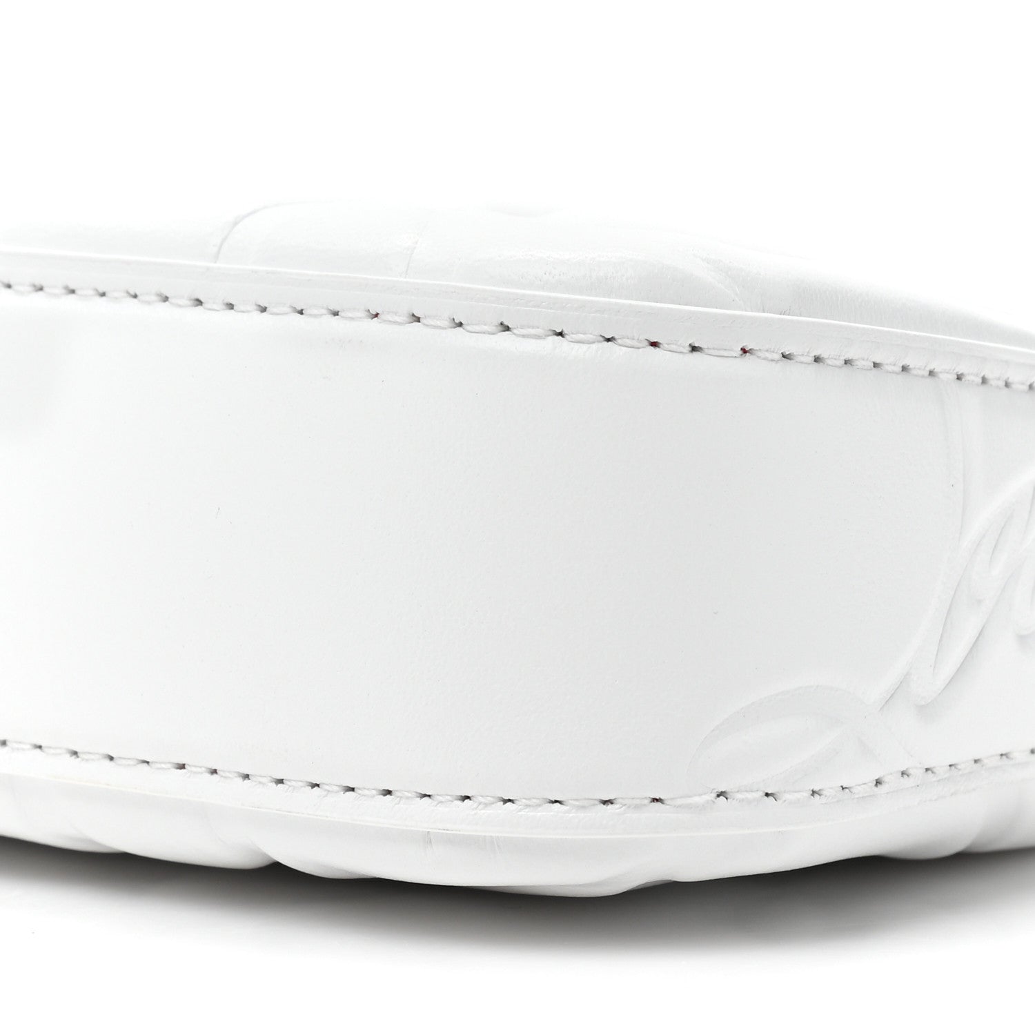 Christian Louboutin Lambskin Embossed Loubila Shoulder Bag White 7 of 9