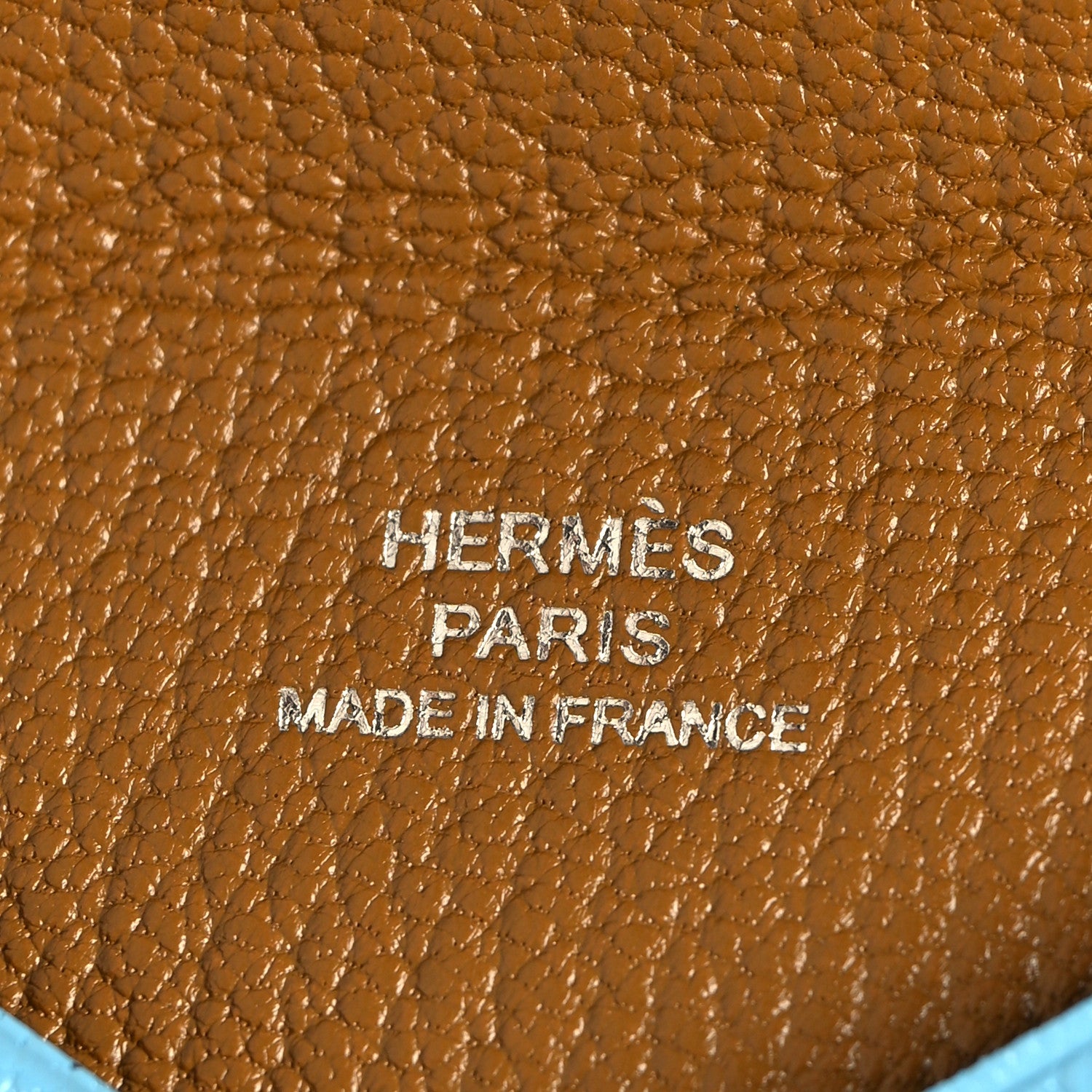 Hermes Chevre Mysore Verso Calvi Card Case Celeste Kraft 6 of 8