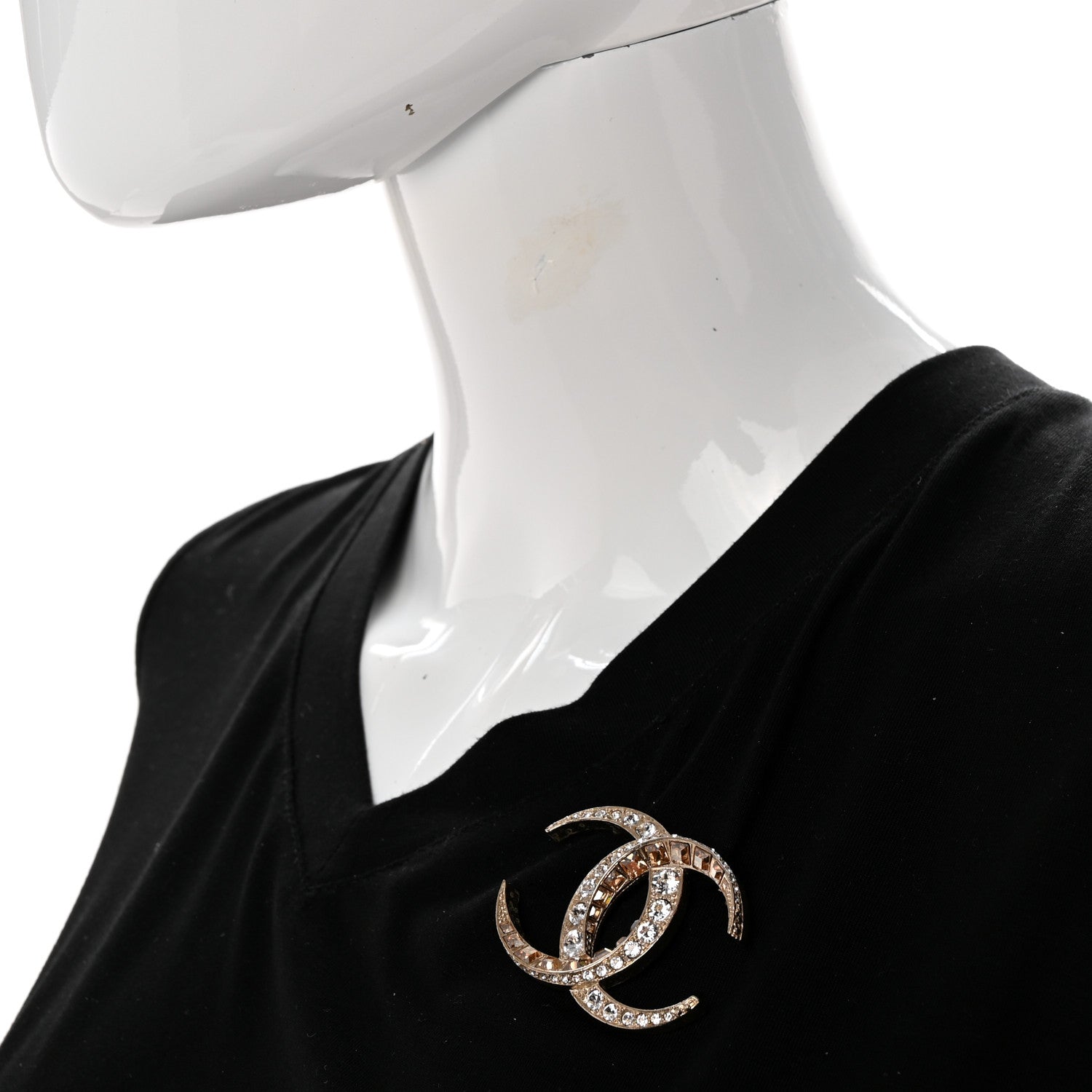 Chanel Baguette Crystal Dubai CC Brooch Gold 2 of 7
