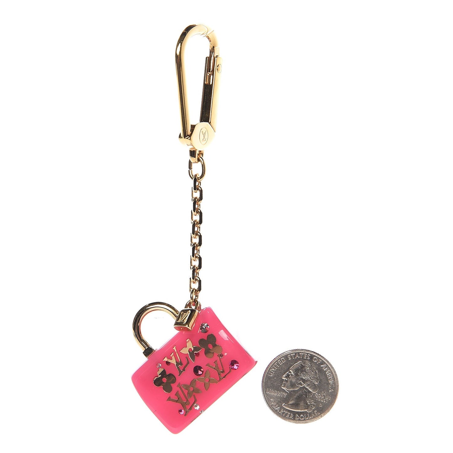 Resin Inclusion Speedy Bag Charm Key Chain Rose Pop