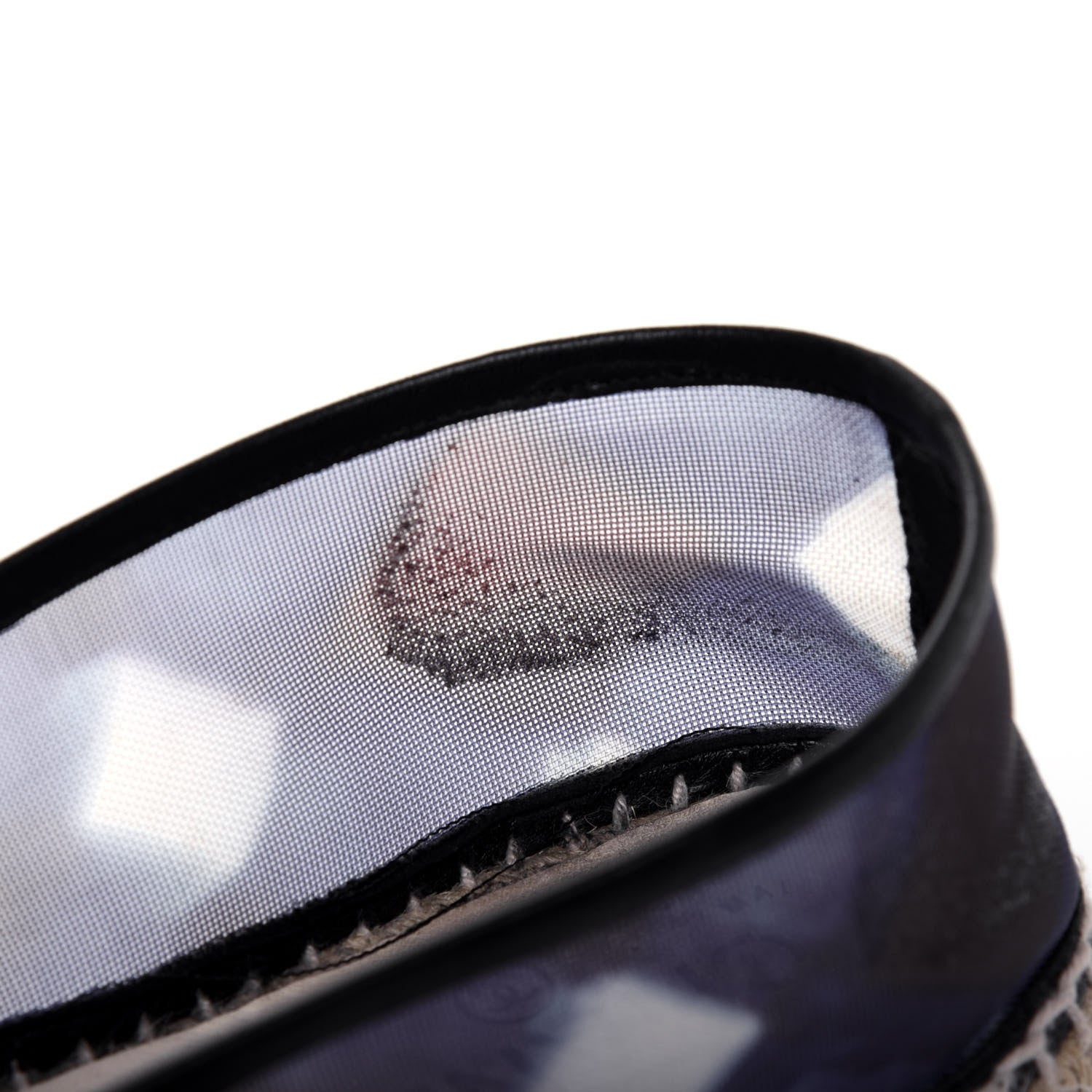 Chanel Mesh Lambskin Check Print CC Espadrilles 37 Blue Black White 10 of 21