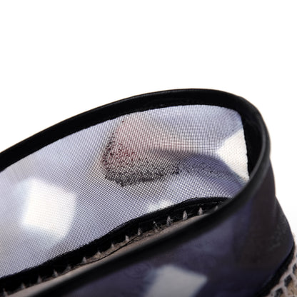 Chanel Mesh Lambskin Check Print CC Espadrilles 37 Blue Black White 10 of 21