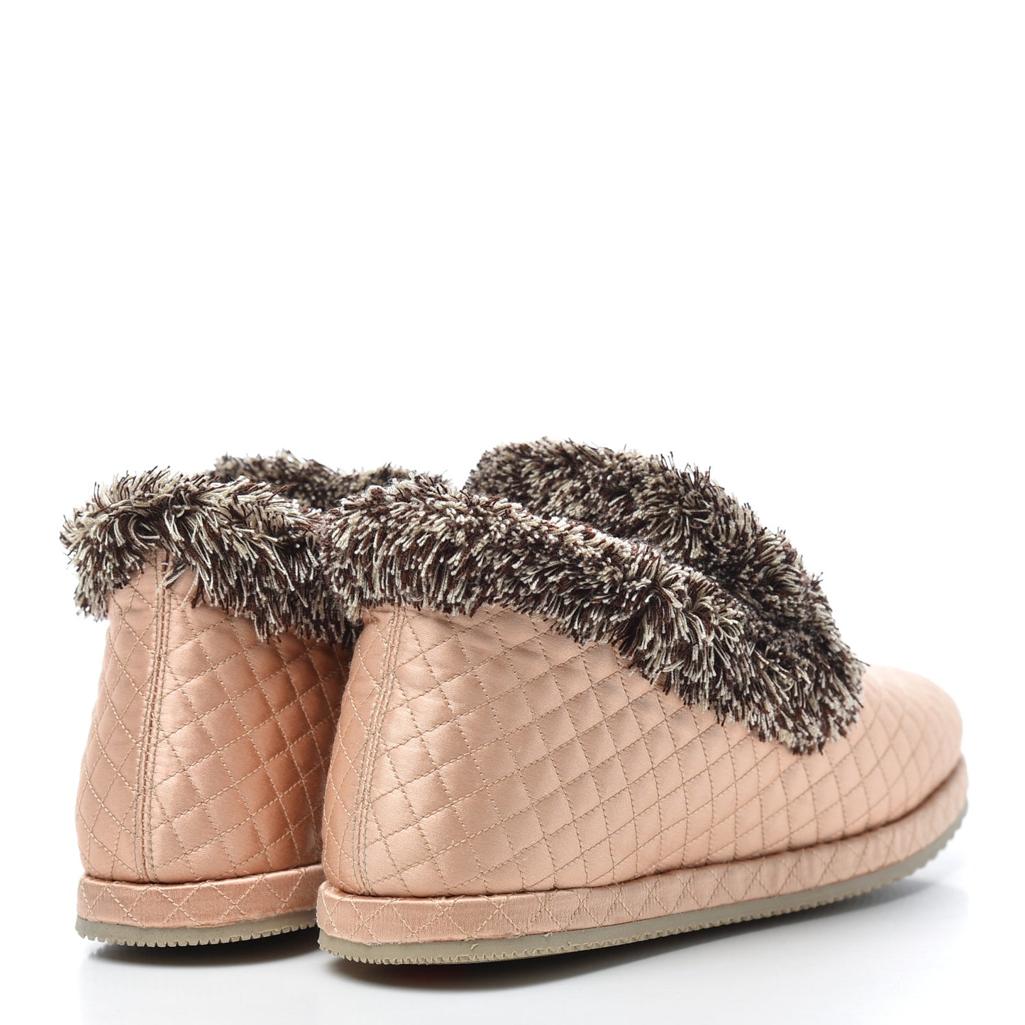 Satin Quilted Womens Fria Horsebit Loafers 36 Apricot Beige
