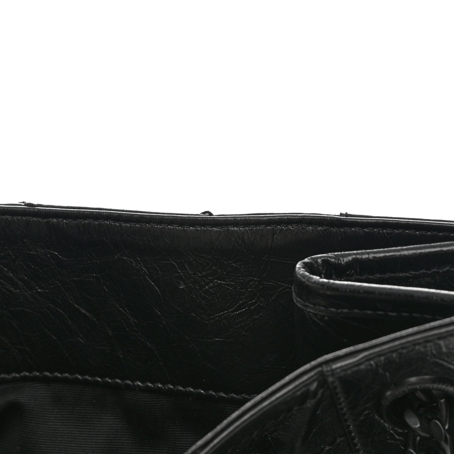 Saint Laurent Crinkled Calfskin Matelasse Monogram Large Niki Shopper Tote Black 13 of 13