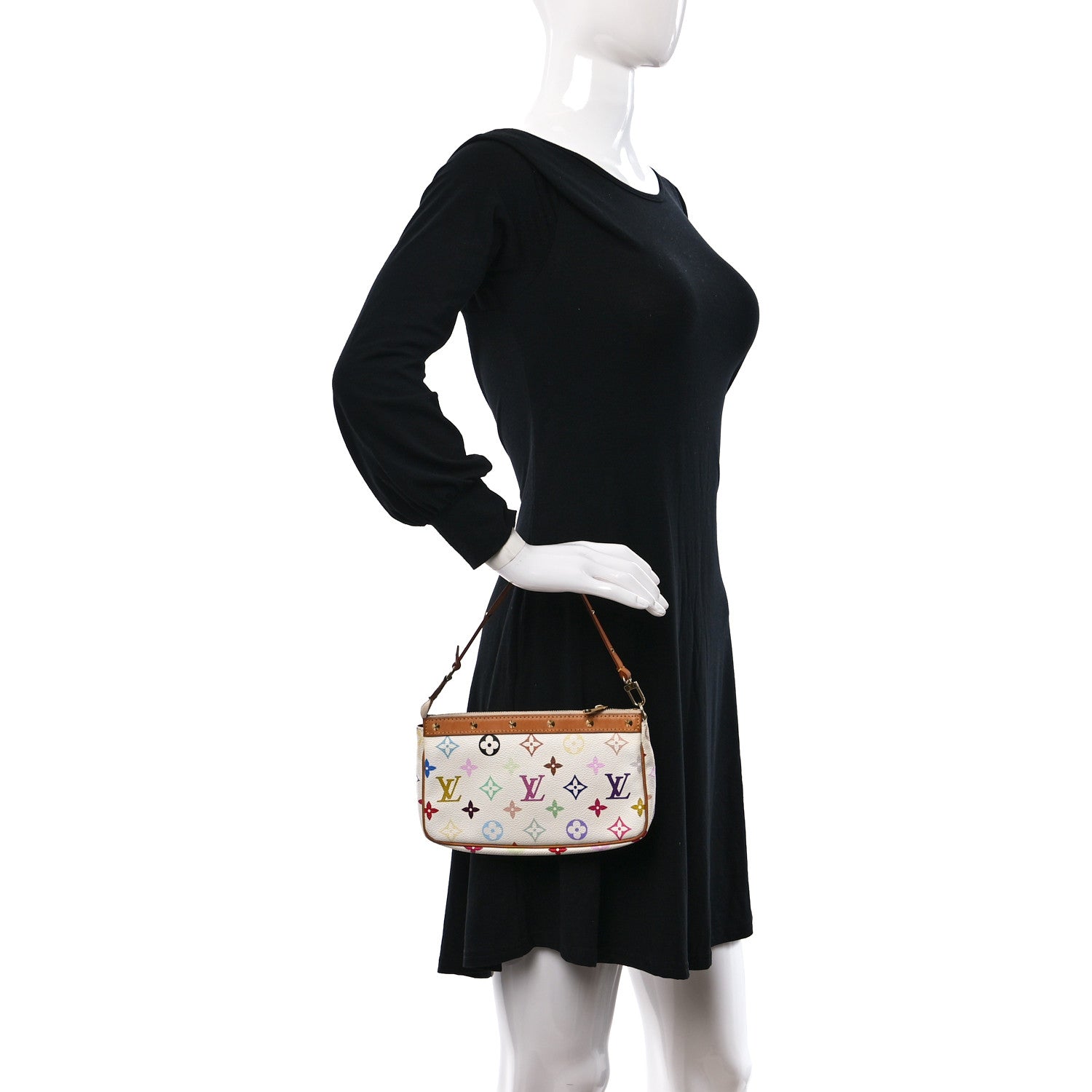 Louis Vuitton Monogram Multicolor Pochette Accessories White 2 of 8