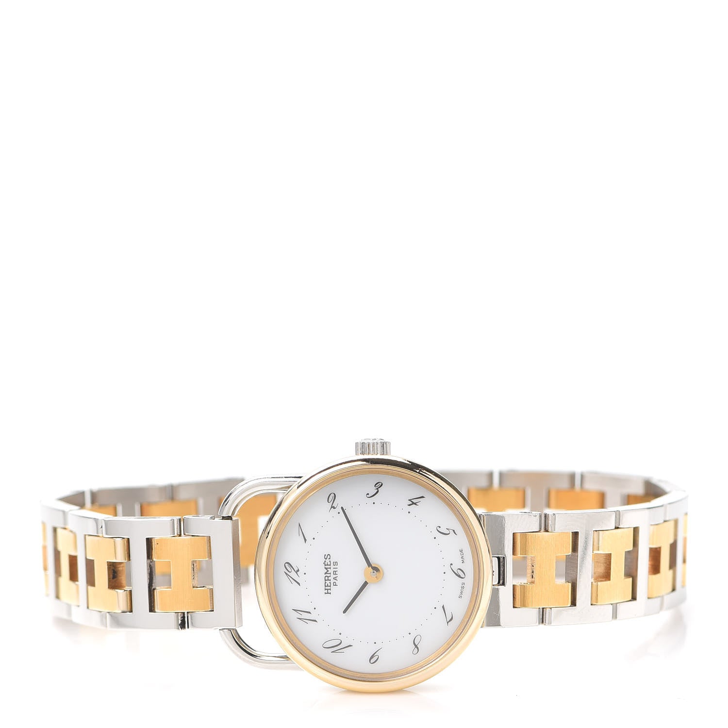 Hermes Stainless Steel 25mm Arceau Clipper Quartz Watch Gold 2 of 6