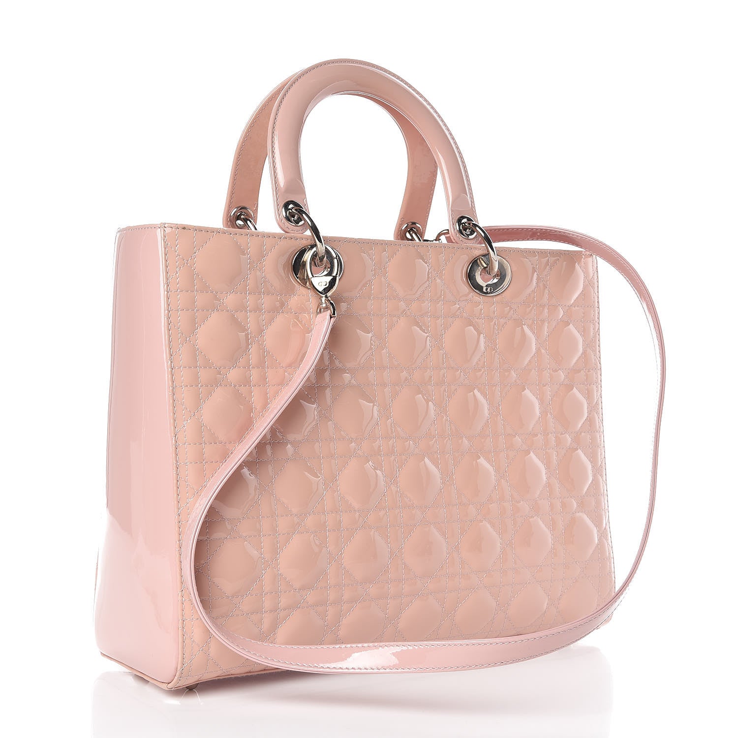Christian Dior Patent Cannage Large Lady Dior Light Pink 3 of 13