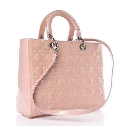 Christian Dior Patent Cannage Large Lady Dior Light Pink 3 of 13
