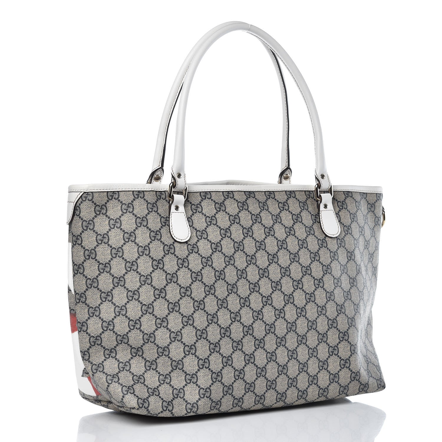 Gucci GG Plus Monogram Medium Canada Flag Unicef Tote Red 3 of 11