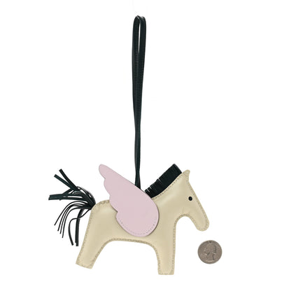 Hermes Milo Lambskin Grigri Rodeo Pegase Horse Bag Charm MM Nata Mauve Sylvestre Vert Cypress 2 of 5
