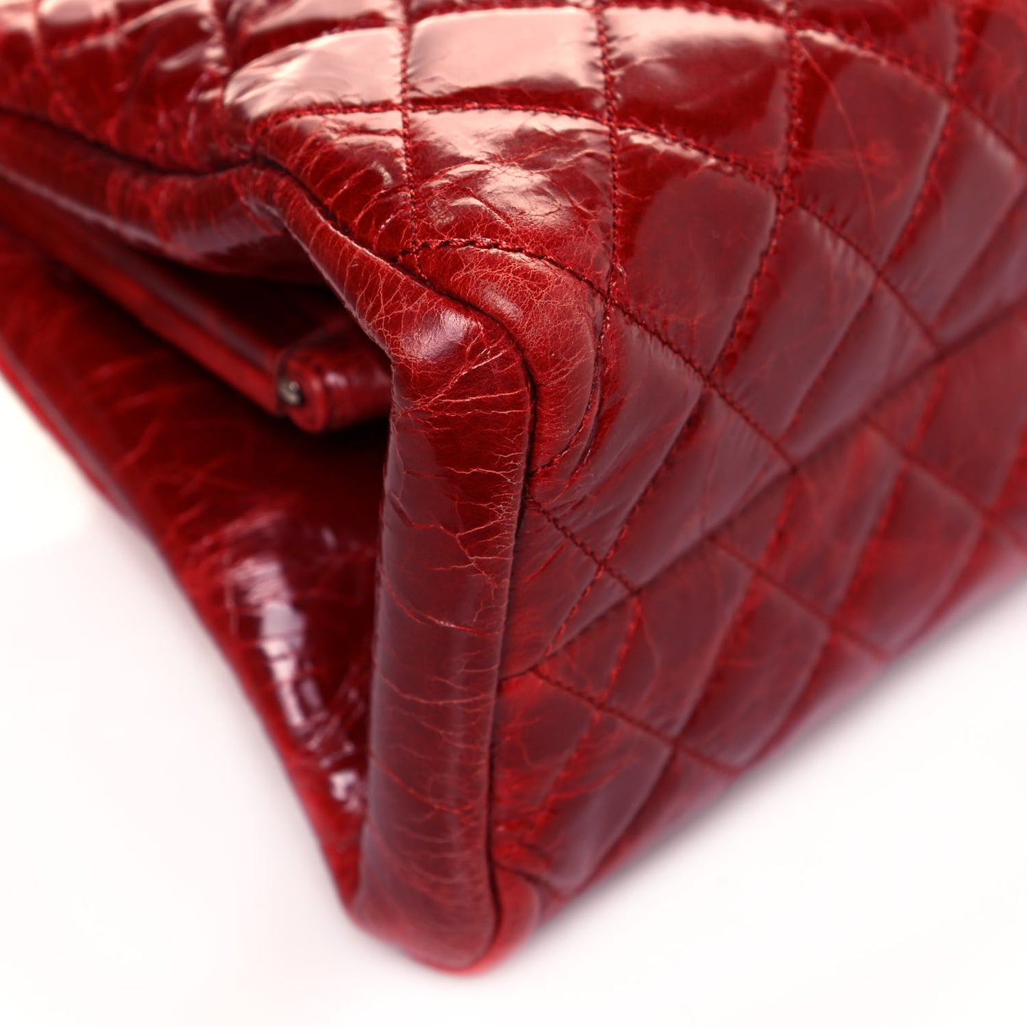 Glazed Calfskin Quilted Medium Just Mademoiselle Red