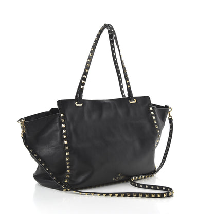 Valentino Garavani Vitello Medium Rockstud Tote Black 3 of 11