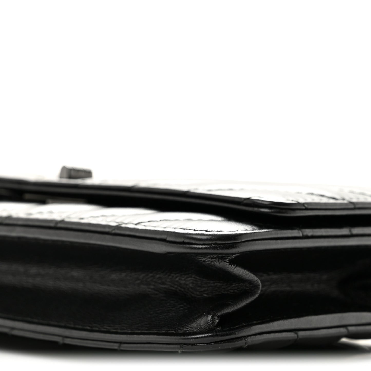 Aged Calfskin Chevron Quilted Reissue Wallet On Chain WOC So Black