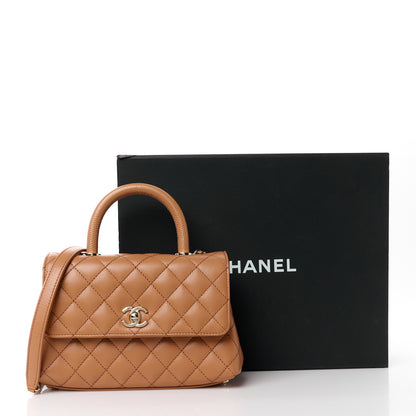 Chanel Caviar Quilted Mini Coco Handle Flap Brown 13 of 13