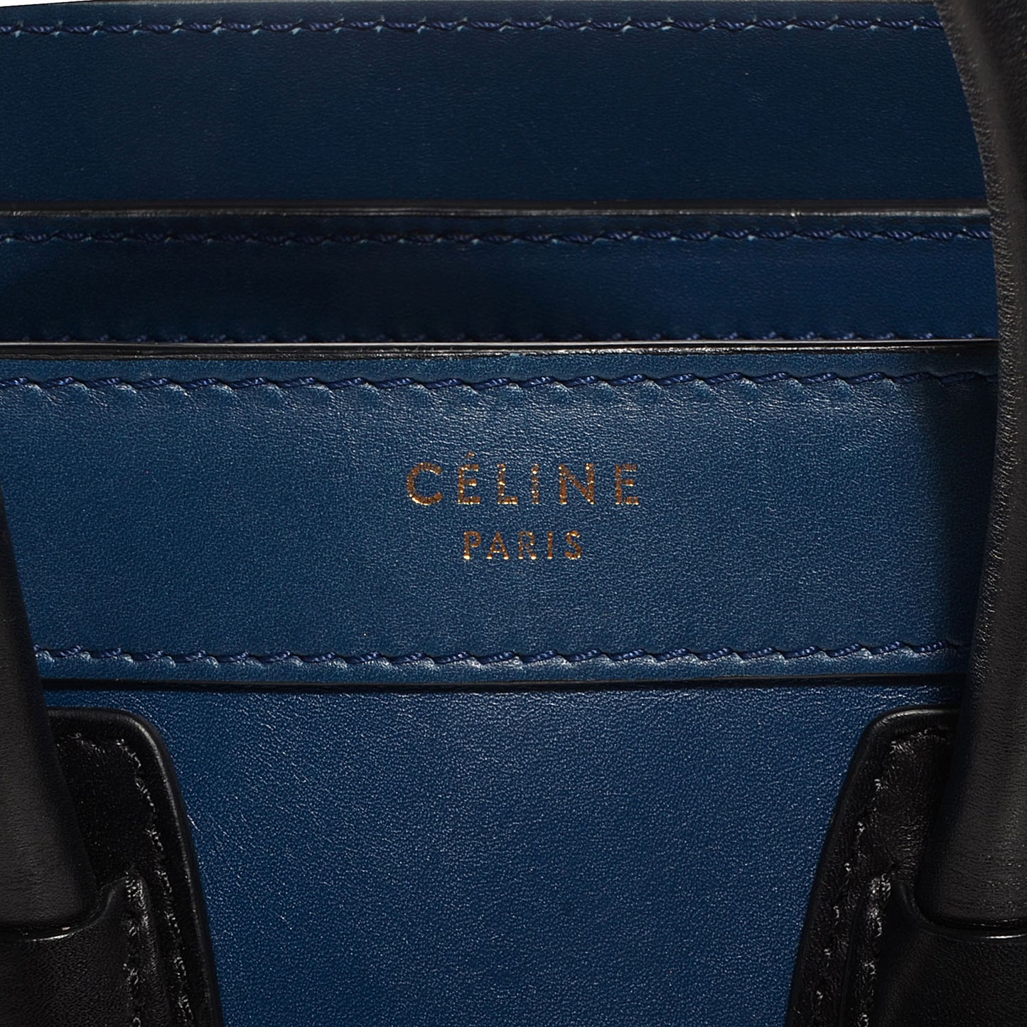 Smooth Calfskin Nano Luggage Ocean Blue Black
