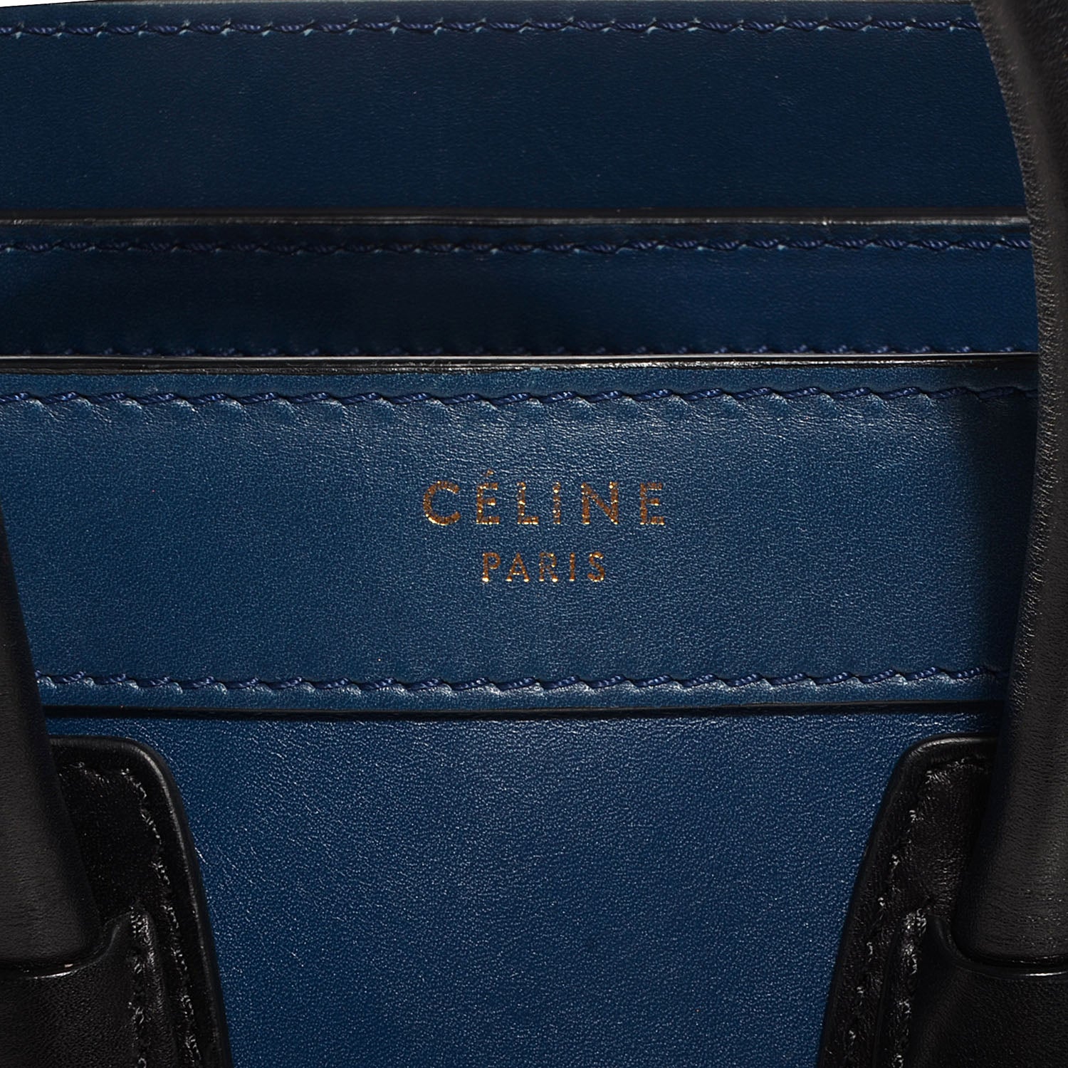 Celine Smooth Calfskin Nano Luggage Ocean Blue Black 8 of 9