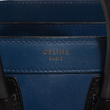 Celine Smooth Calfskin Nano Luggage Ocean Blue Black 8 of 9