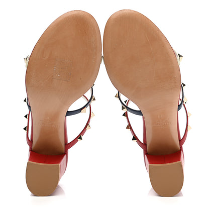 Valentino Garavani Calfskin Rockstud 60mm Caged Slide Sandals 39 Multicolor 5 of 7