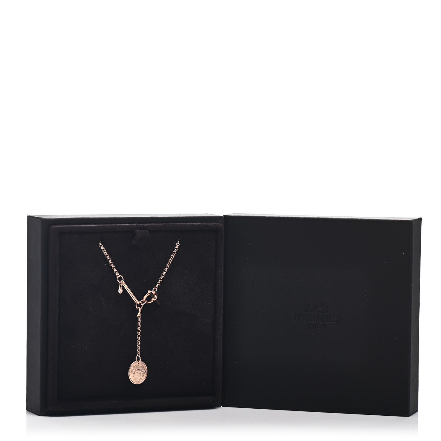 18K Rose Gold Diamond PM Ex-Libris Pendant Necklace